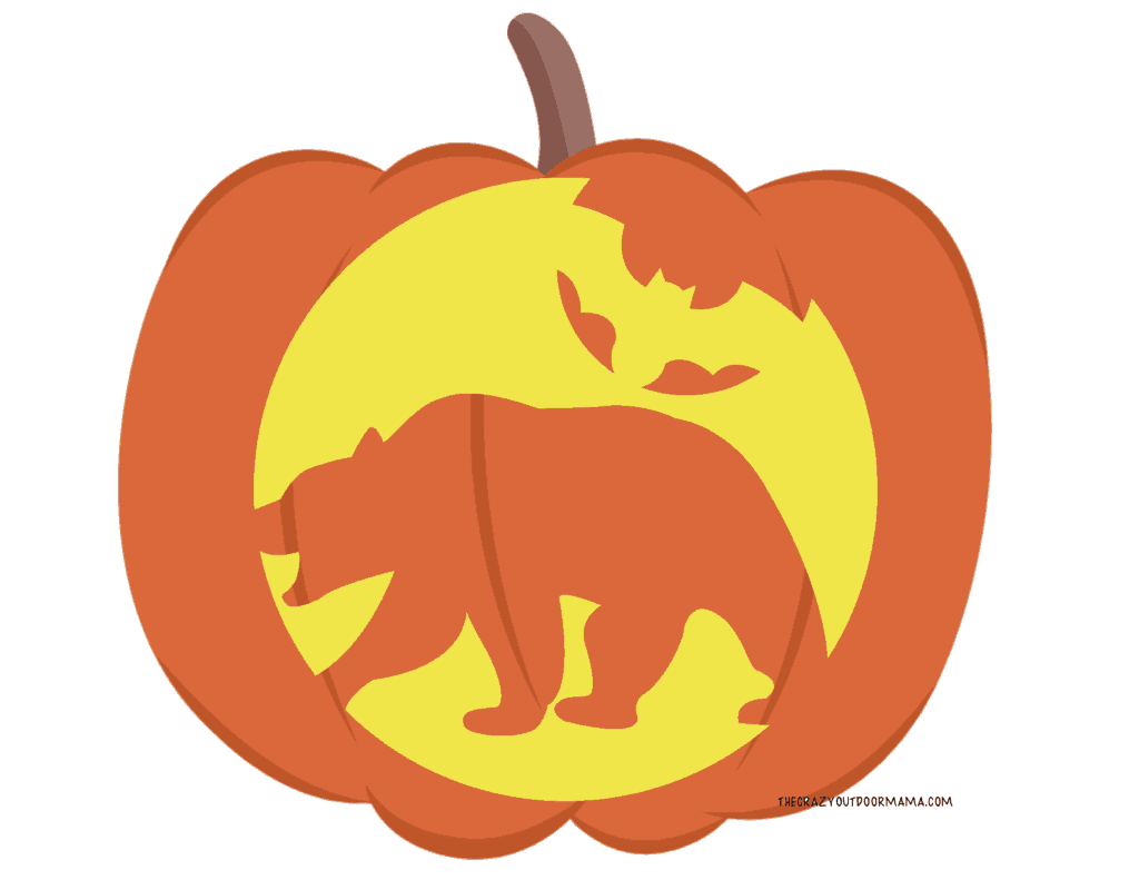 bear halloween template for pumpkin