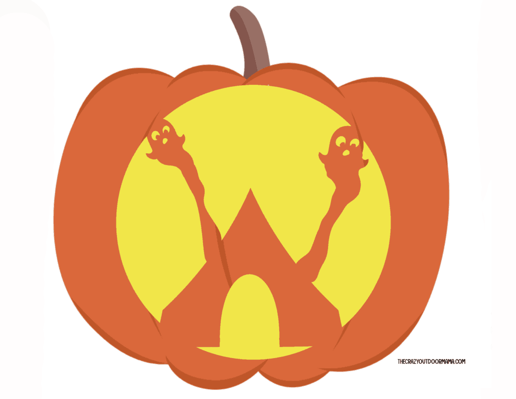 ghostly tent pumpkin template