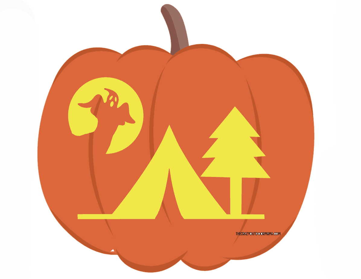 7 Spooky Camping Themed Pumpkin Carving Templates [Free PDF Printables ...