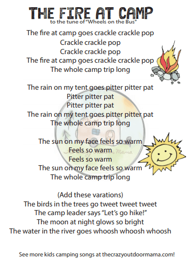 53 Favorite Family Campfire Songs Pdf Printables The Crazy Outdoor Mama
