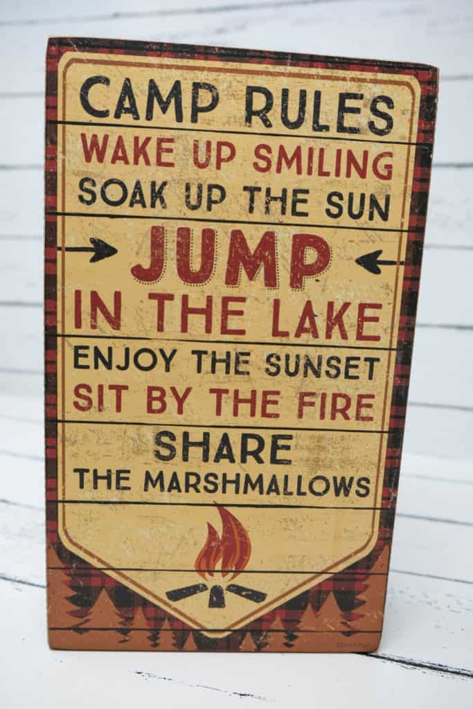 cute camping themed sign