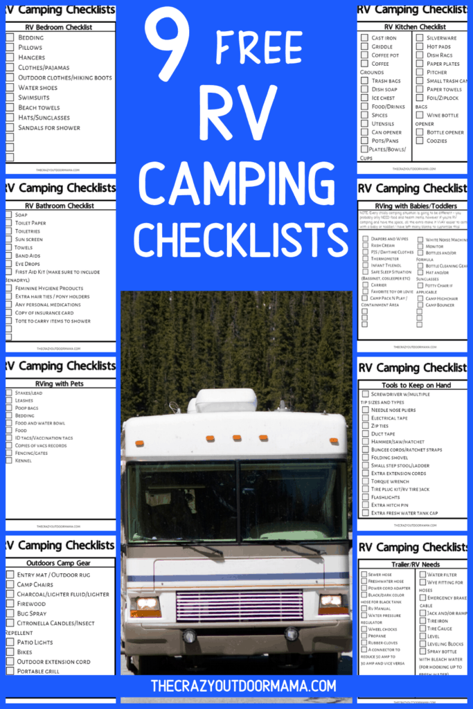 RV CAMPING CHECKLISTS PRINTABLE PDF