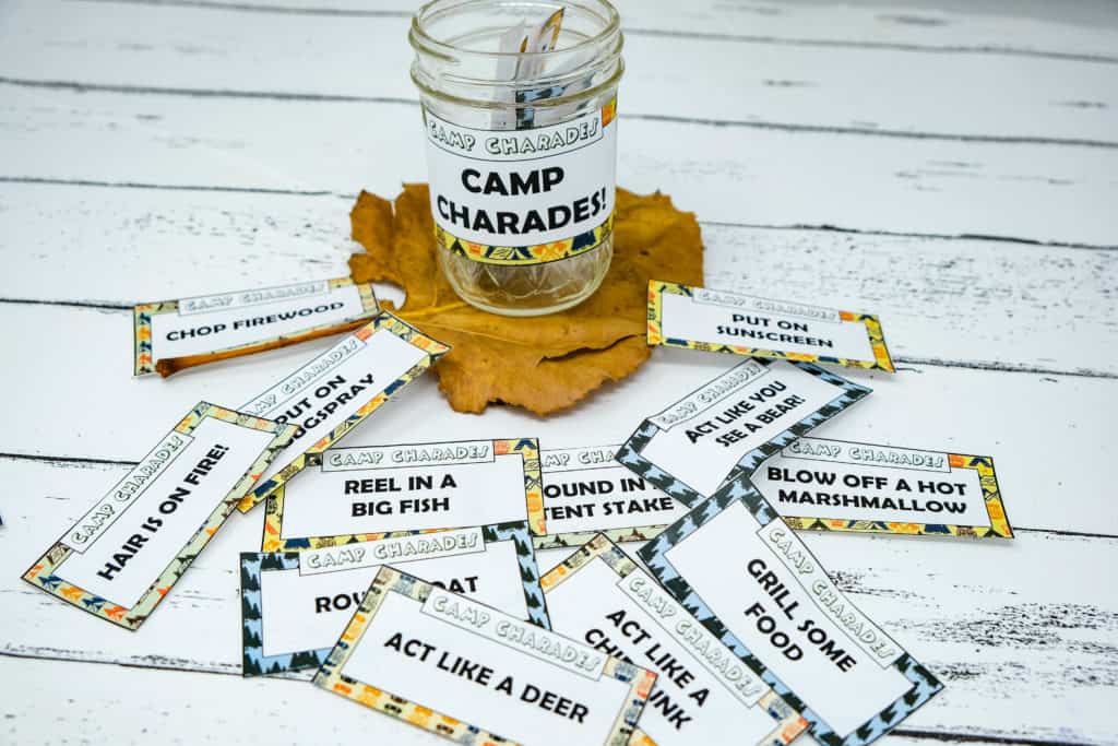 camp charades printable game