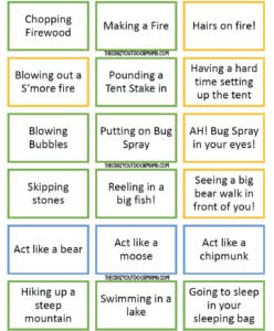 27 Fun Camping Charades Prompts! [Printable PDF] – The Crazy Outdoor Mama