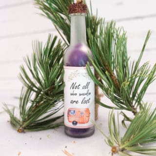 diy camping christmas ornament wine bottle