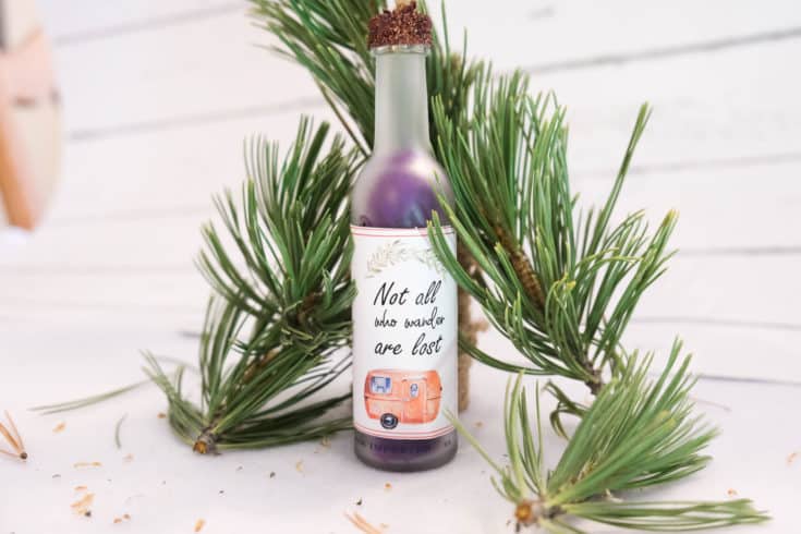 diy camping christmas ornament wine bottle