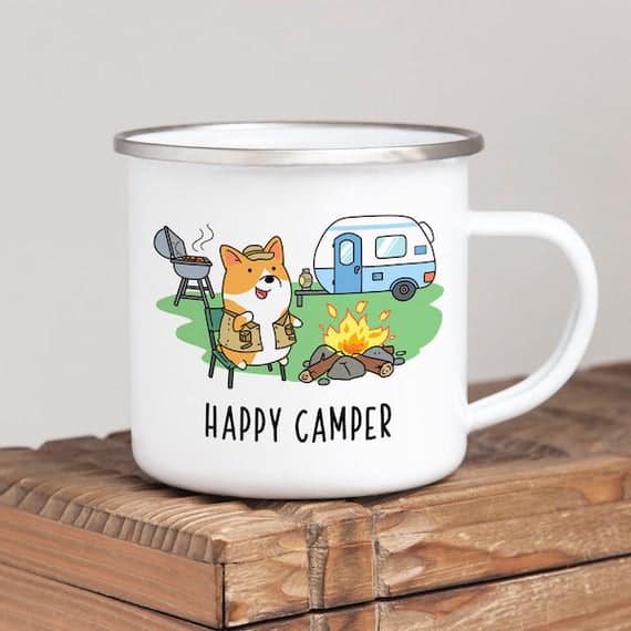 MUGSY.de High Quality Stainless Steel Mug with Camper Design Home is Where You Park IT Ideal for Camping and Outdoor Use with Alcove Caravan Shatterproof and Light Double-Walled Insulation 
