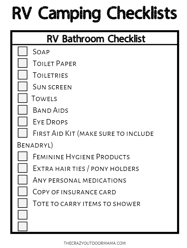 rv bathroom checklist