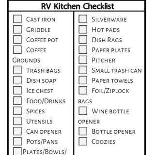 rv kitchen checklist