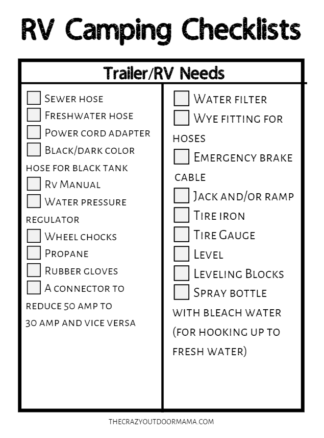 Thing to Pack for Camping - Free Camping Checklist Printable PDF