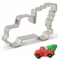 Ann Clark Cookie Cutters Extra Large Vintage Pickup Truck with Christmas Tree Cookie Cutter, 5"