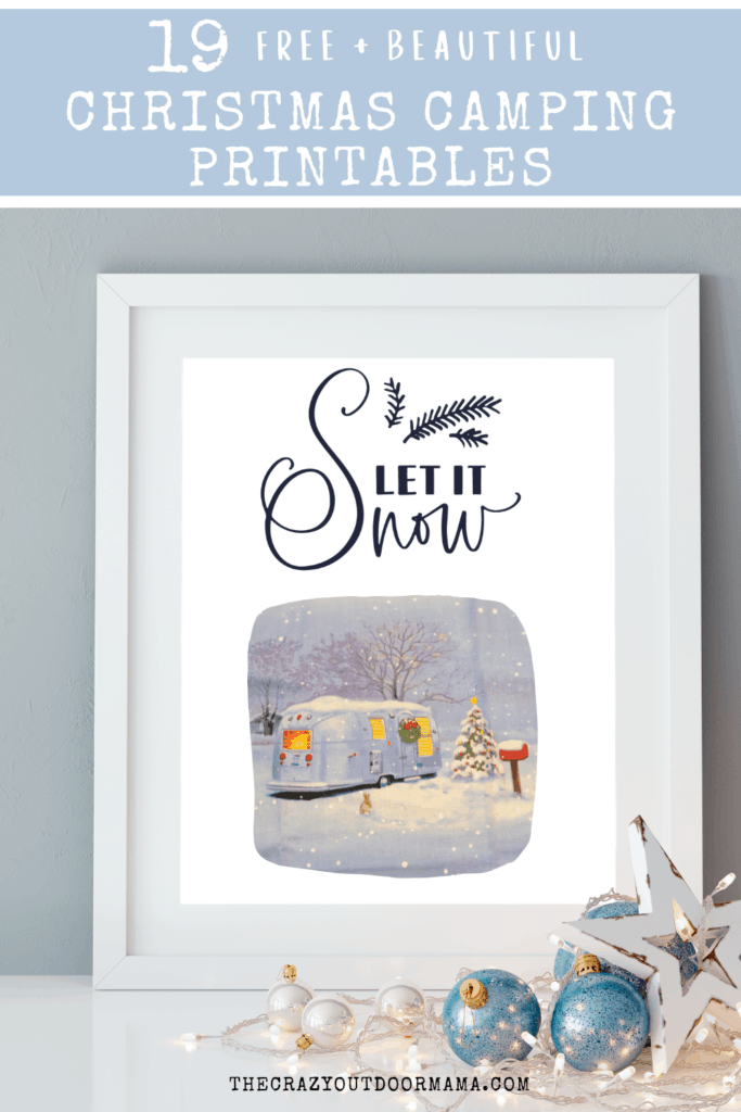 snowy camper wallart
