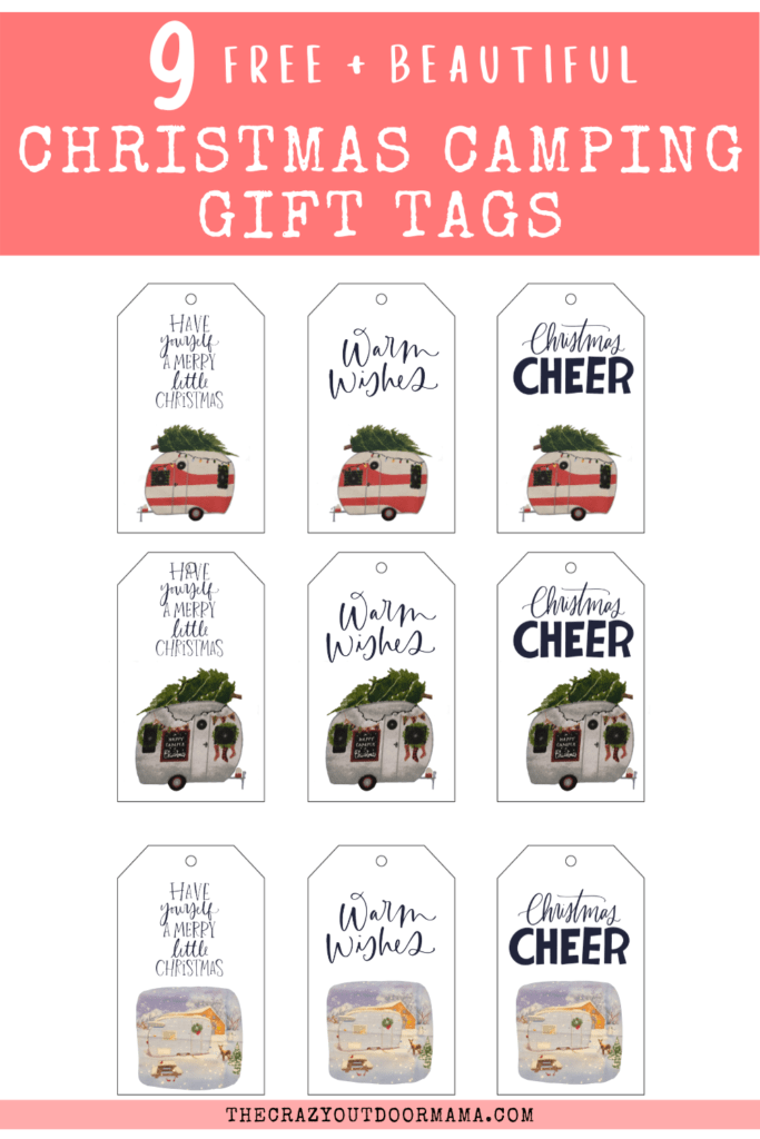 free printable camping themed christmas gift tags