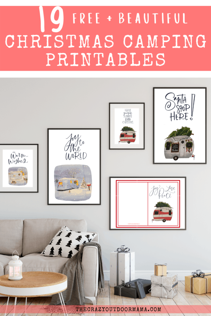 free camping themed chrismas printable decoration ideas