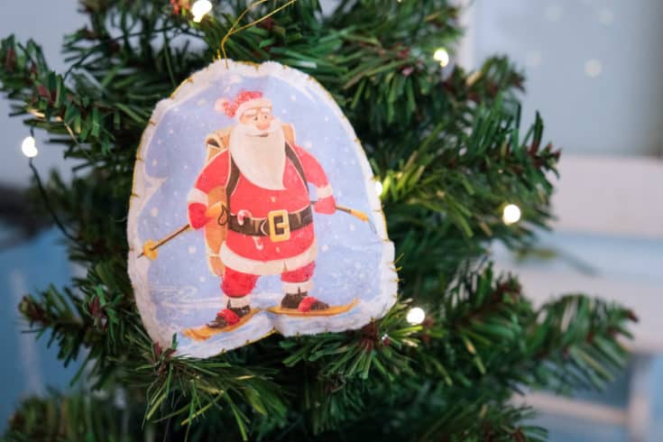 Modge Podge Photo Transfer DIY Christmas Ornament