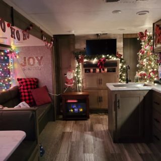 living room view camper christmas