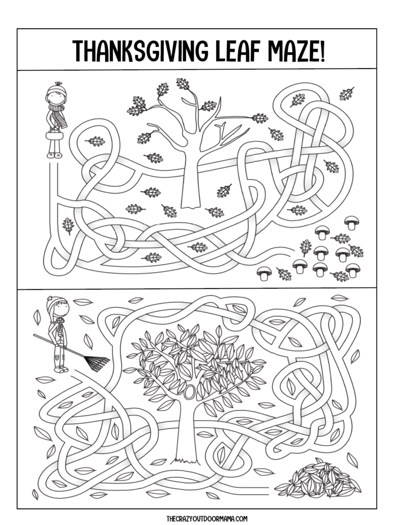 fall maze free printable