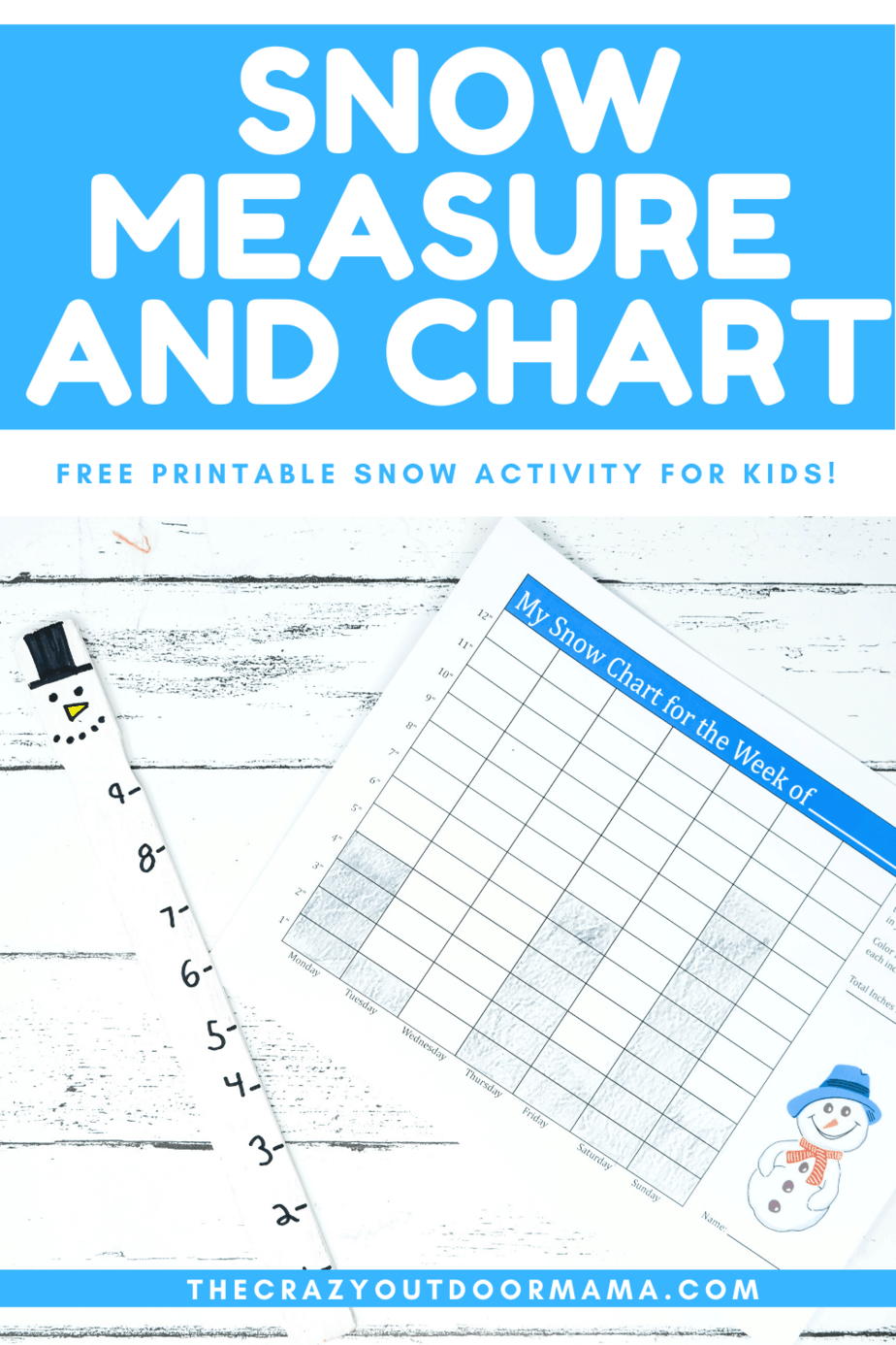 Snow Measuring Craft + Activity for Kids [Free Printable Snow Tracking Chart] The Crazy