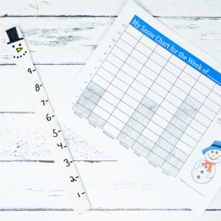 diy kids winter activity snowstick and snow chart