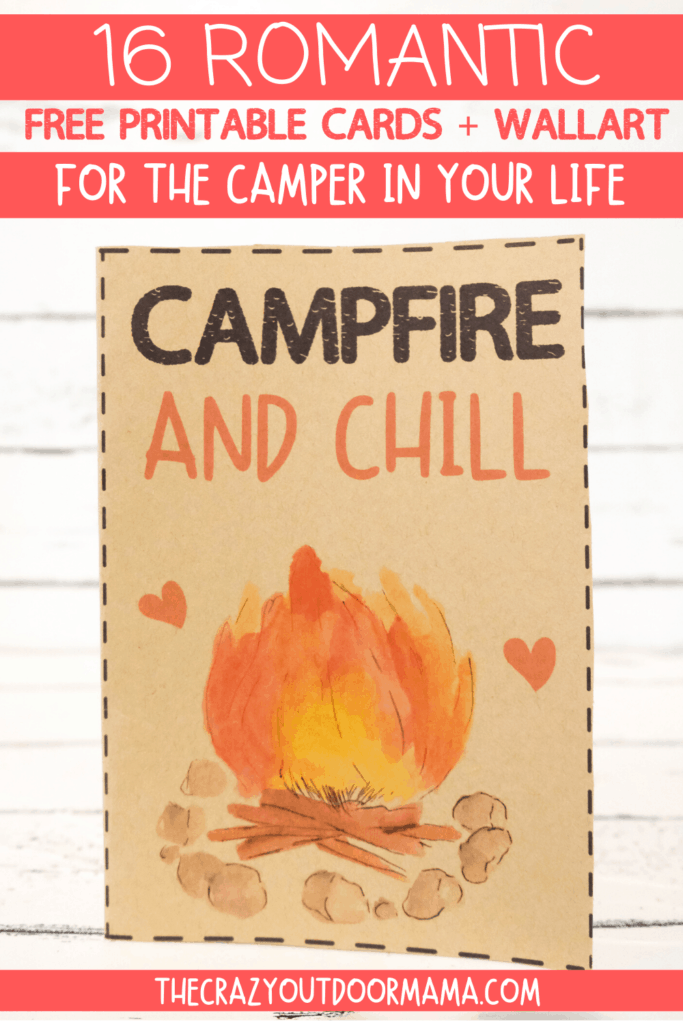 campfire and chill valentine card for couples