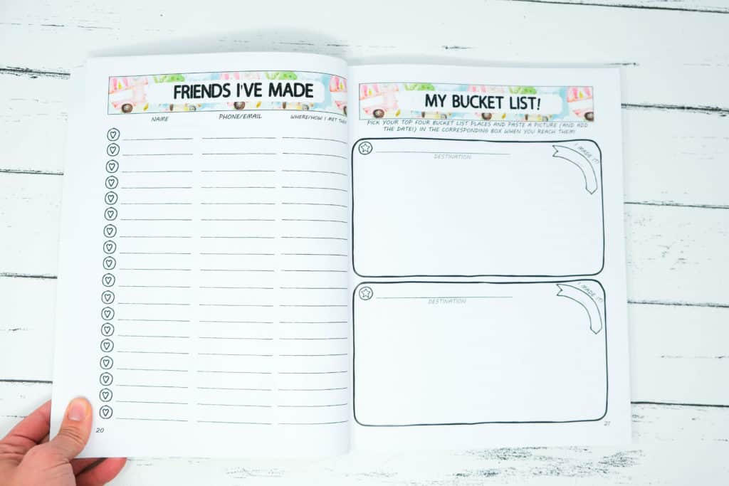 friends and bucketlist page