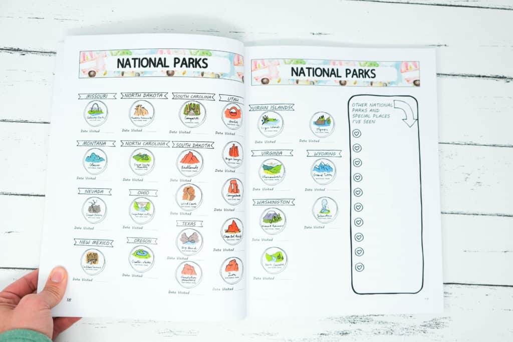 national parks camping journal list