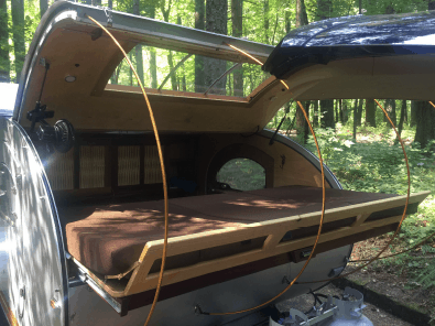 slide out bed in teardrop trailer