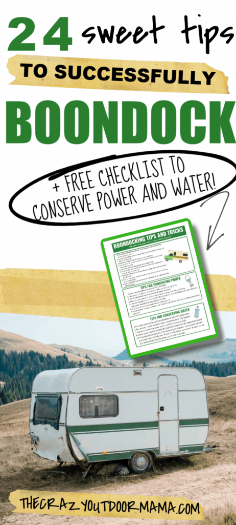 BOONDOCKING TIPS FOR POWER AND WATER CONSERVATION