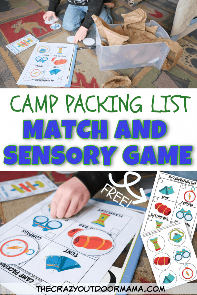 camp themed matching printable game camp week