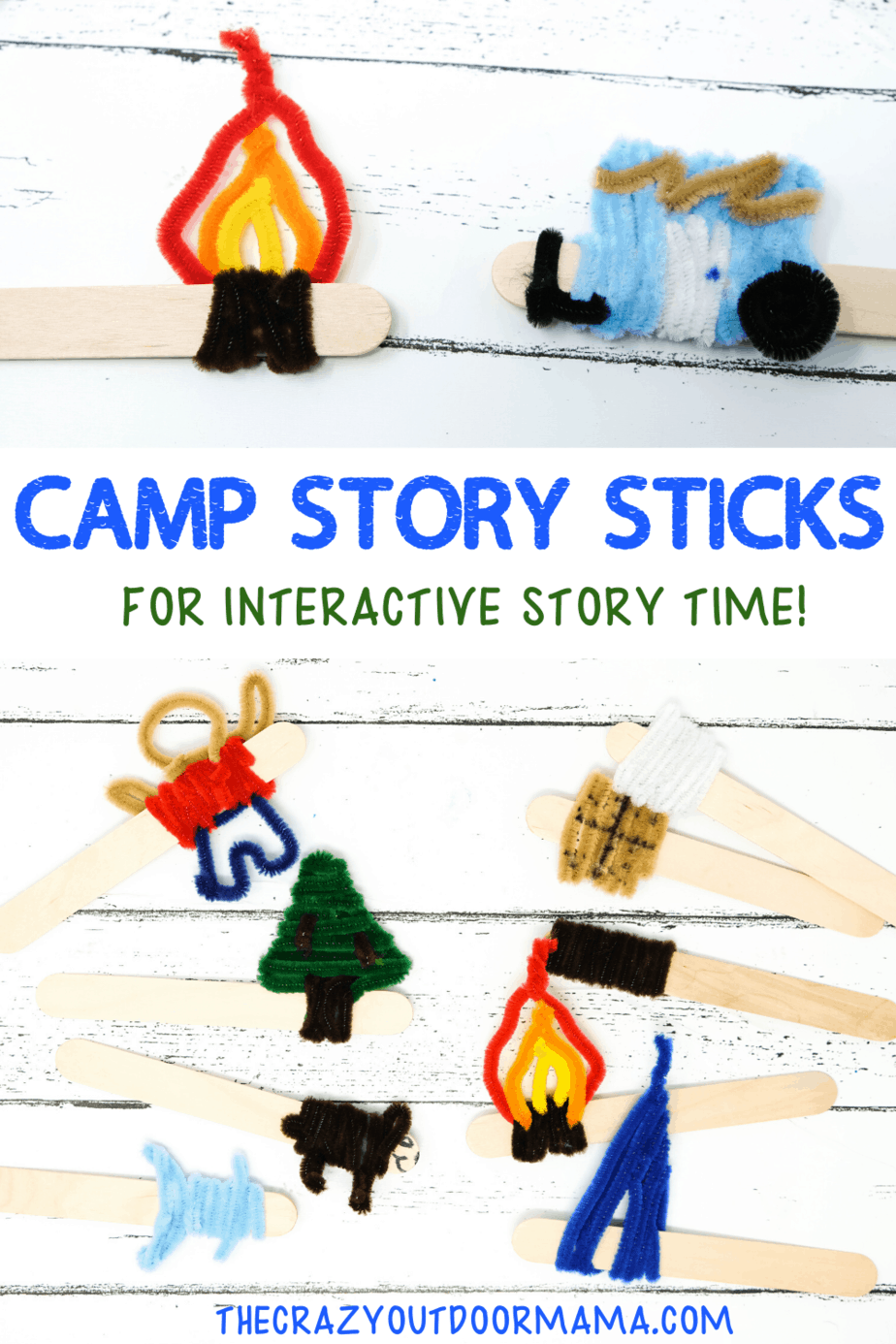 Camp Story Sticks Craft for Fun Camp Pretend Play! The Crazy Outdoor Mama