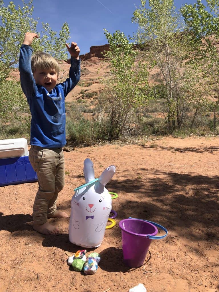 easter camping outdoors with kids