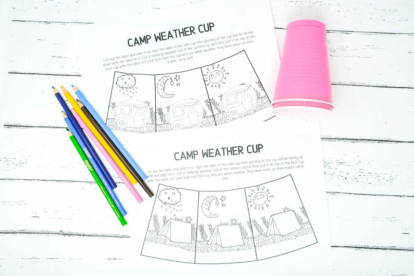 camping craft with cups