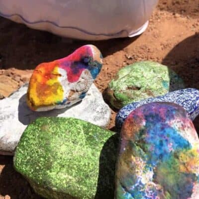 how to dye rocks like eggs for kids easter outside