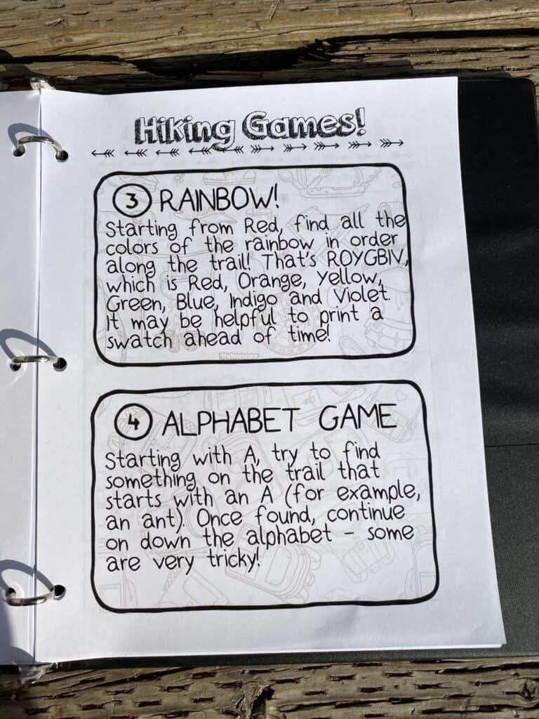 hiking games printable