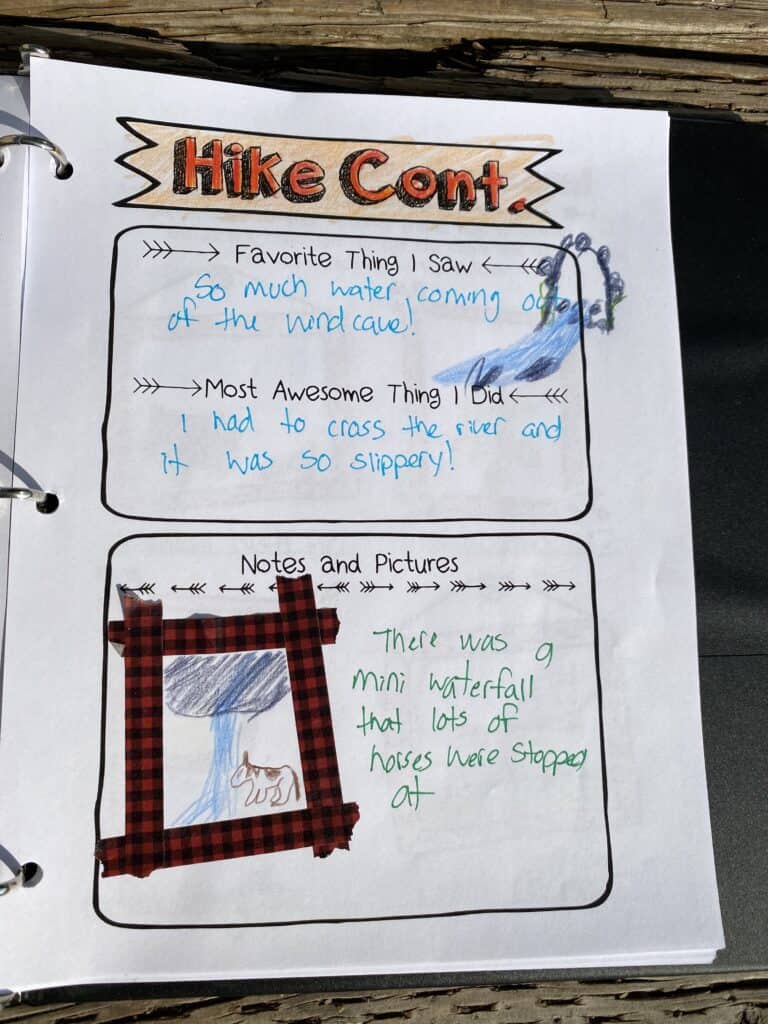 HIKING LOG FOR KIDS TEMPLATE