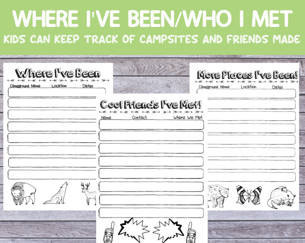 fun printable roadschooling prompts for kids where I've been who I've met