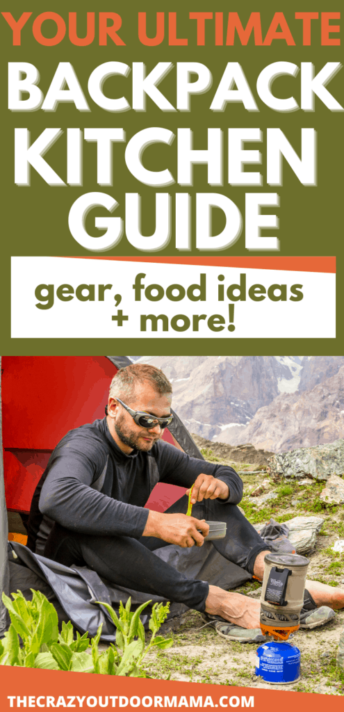 backpacking kitchen guide man eating food outside tent