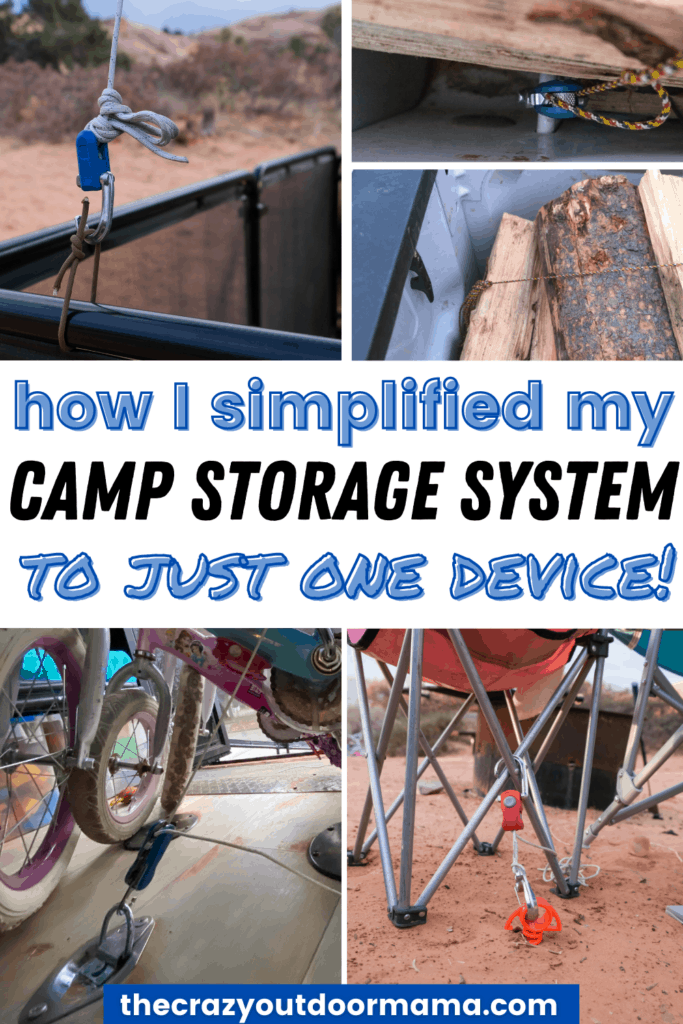camp organization hack with beyond bungee to replace bungee cords
