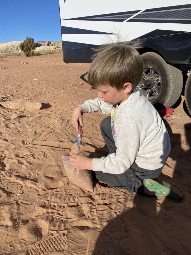 boy working on desert craft