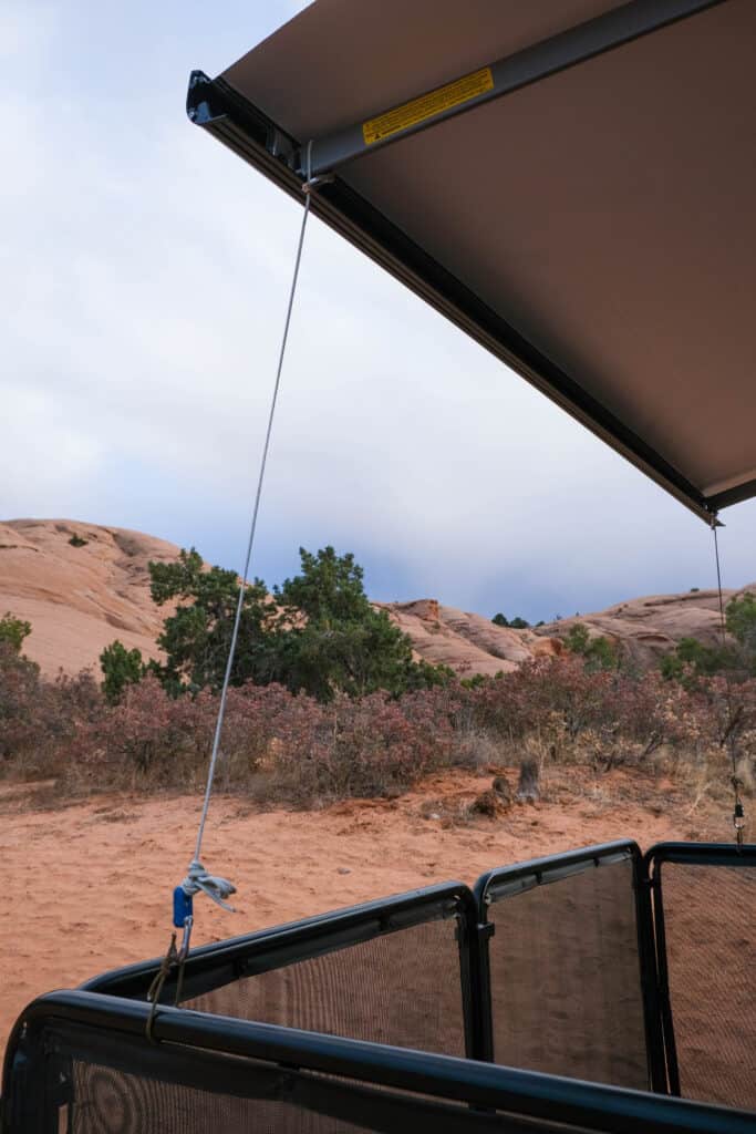 awning securing idea with beyond bungee