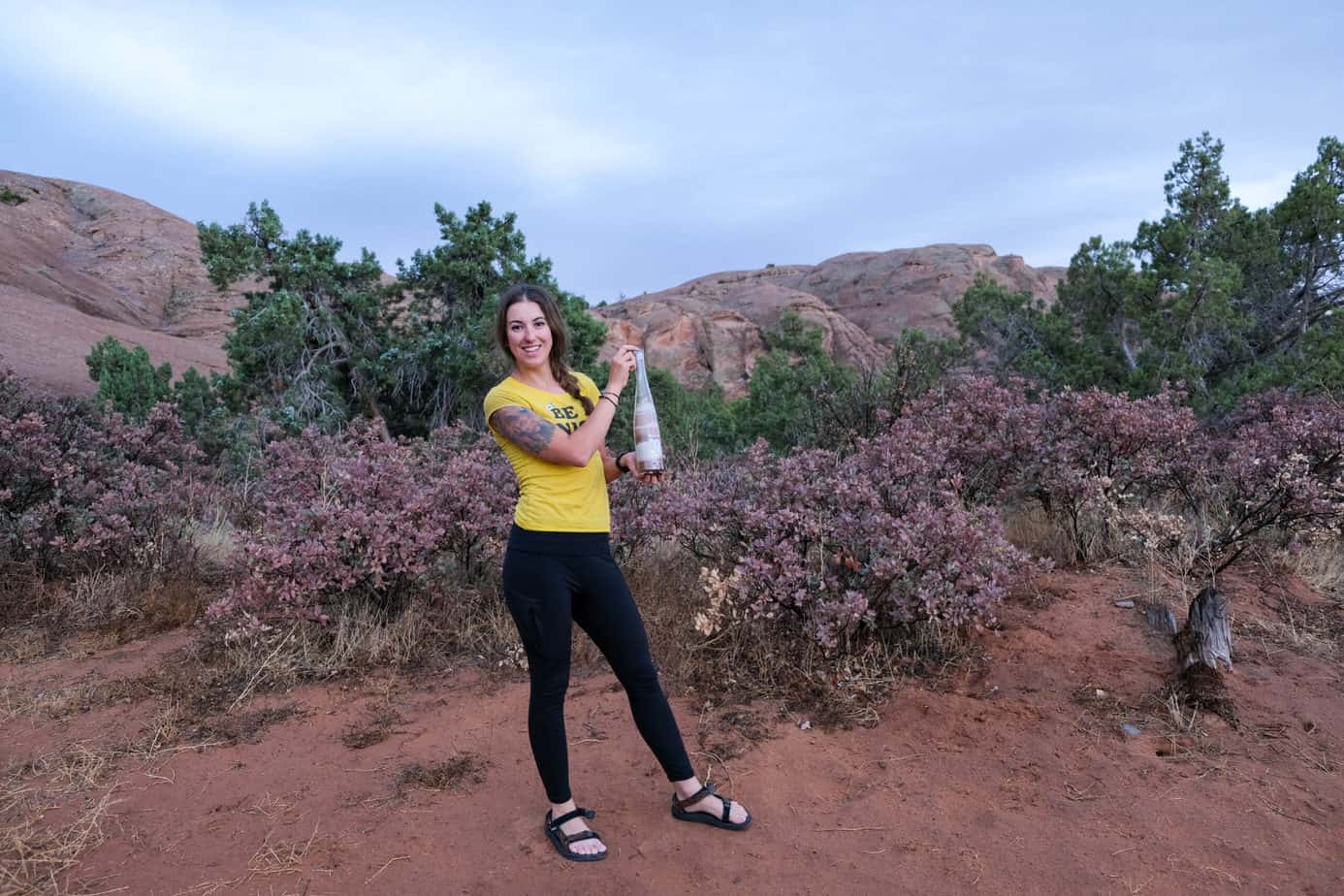 wine bottle craft in desert