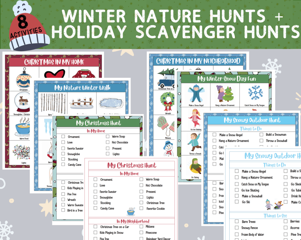 winter nature scavenger hunts and christmas hunts