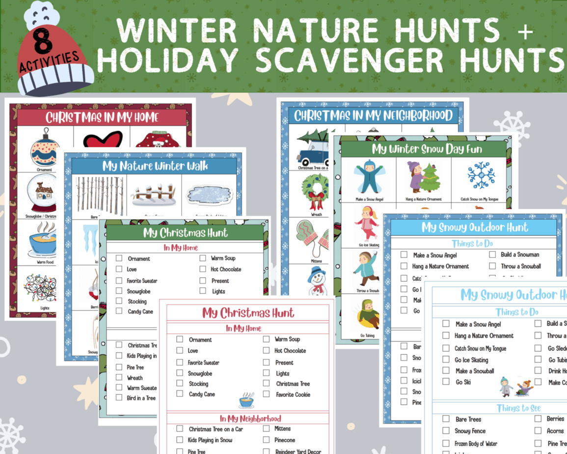 7 Fun Christmas Scavenger Hunt Printables (Outdoors, Indoors and Clues!) – The Crazy Outdoor Mama