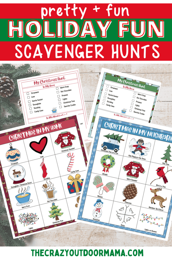 7 Fun Christmas Scavenger Hunt Printables (Outdoors, Indoors and Clues
