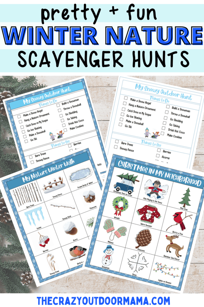 printable winter nature scavenger hunt for kids snow day bucket list 