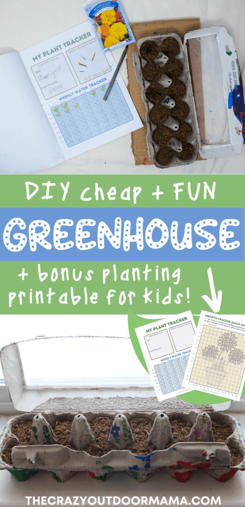 kids diy greenhouse with planting printable journal for kids