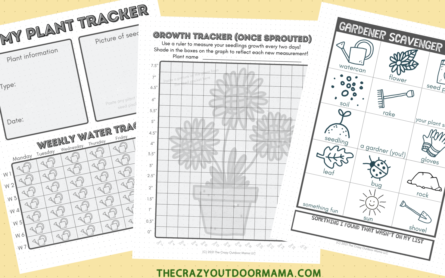 Printable Children's Garden Journal Activity Sheets