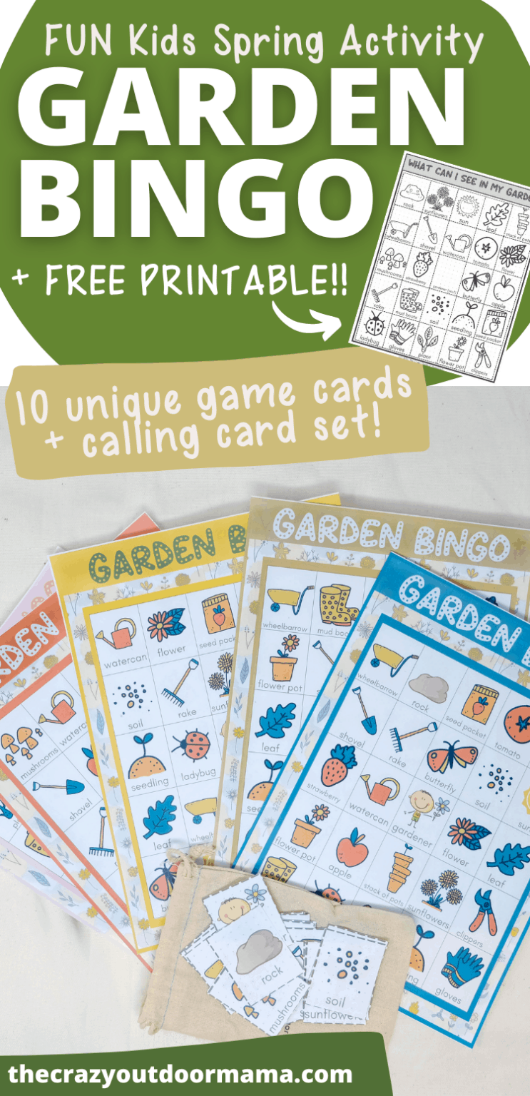 Fun + CUTE Garden BINGO for kids (10 Boards + Calling Cards) perfect