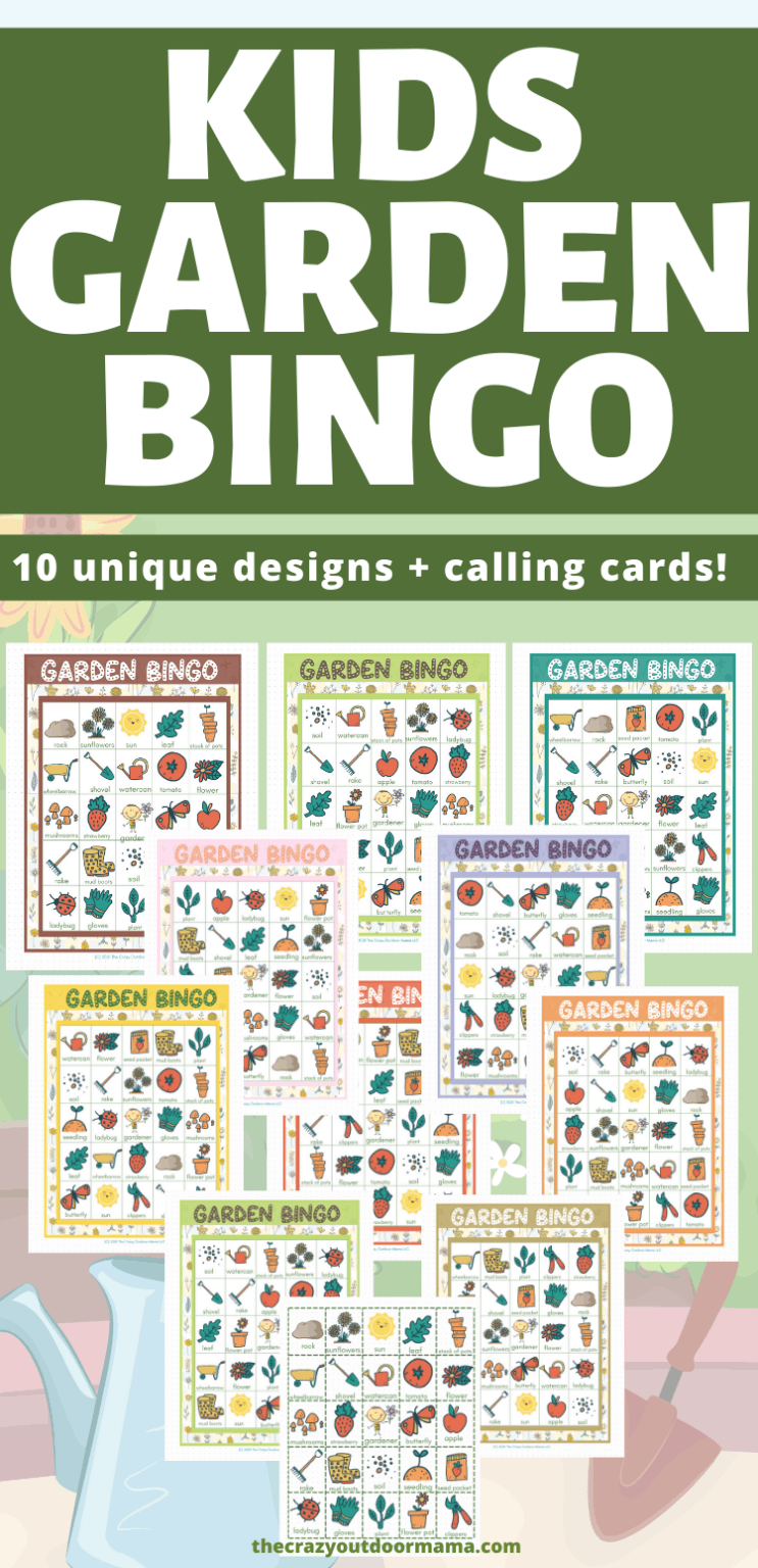 Fun + CUTE Garden BINGO for kids (10 Boards + Calling Cards) perfect