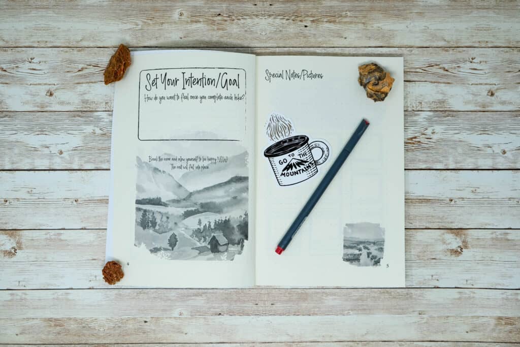 bullet journal feminine motivating hiking outdoor journal